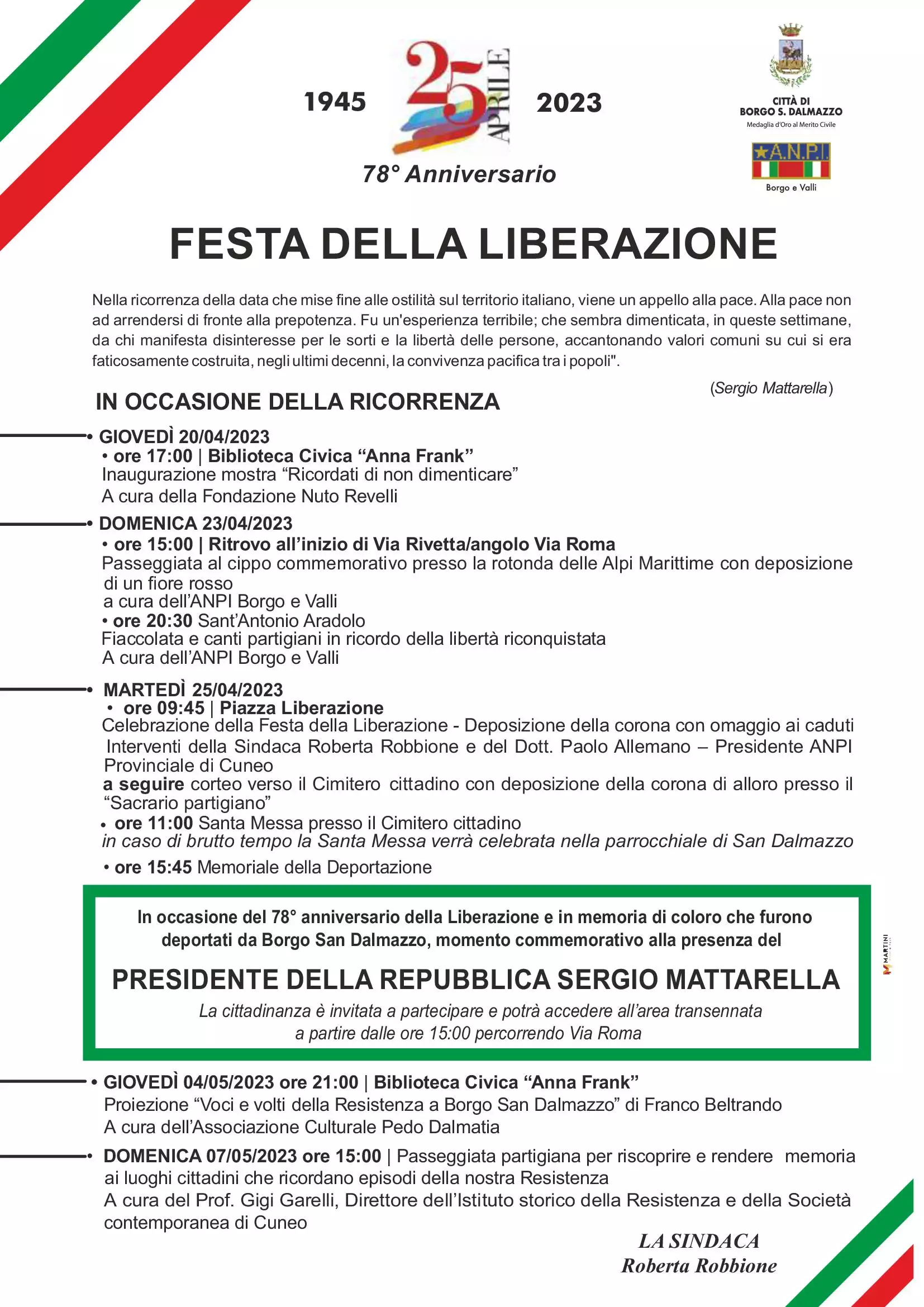 Manifesto eventi 25Aprile2023