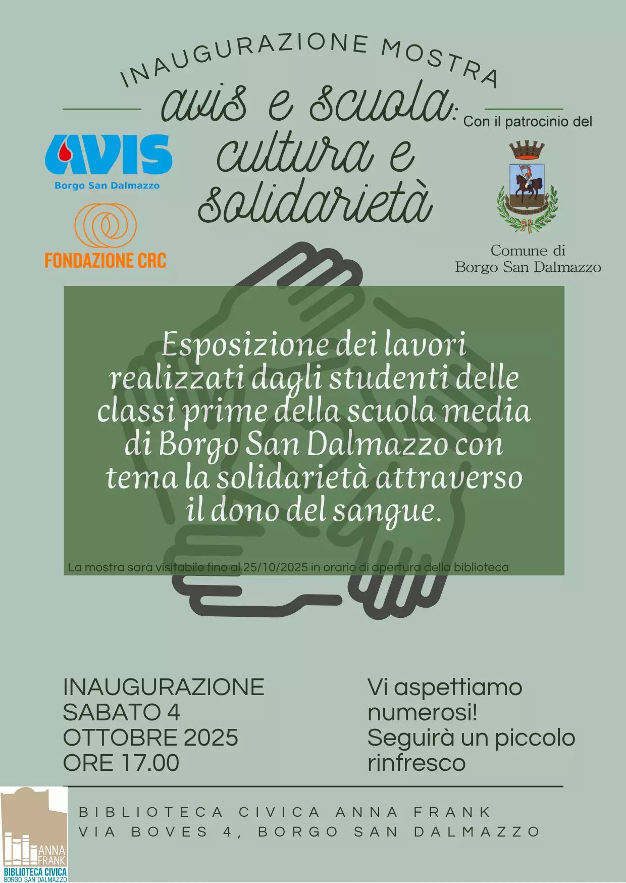 La locandina della mostra 'AVIS e Scuola: cultura e solidarietà'