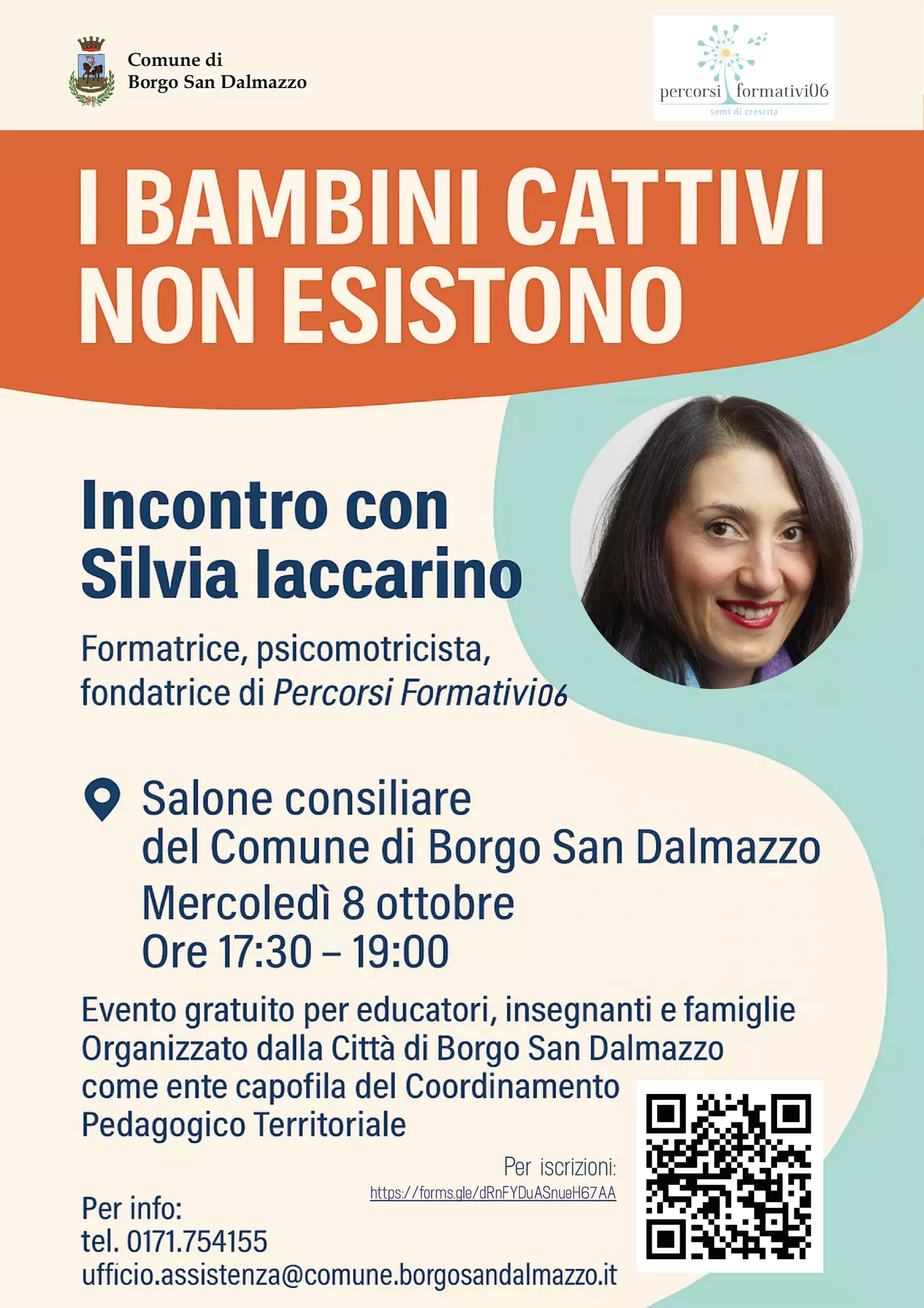 La locandina dell'incontro 'I bambini cattivi non esistono'