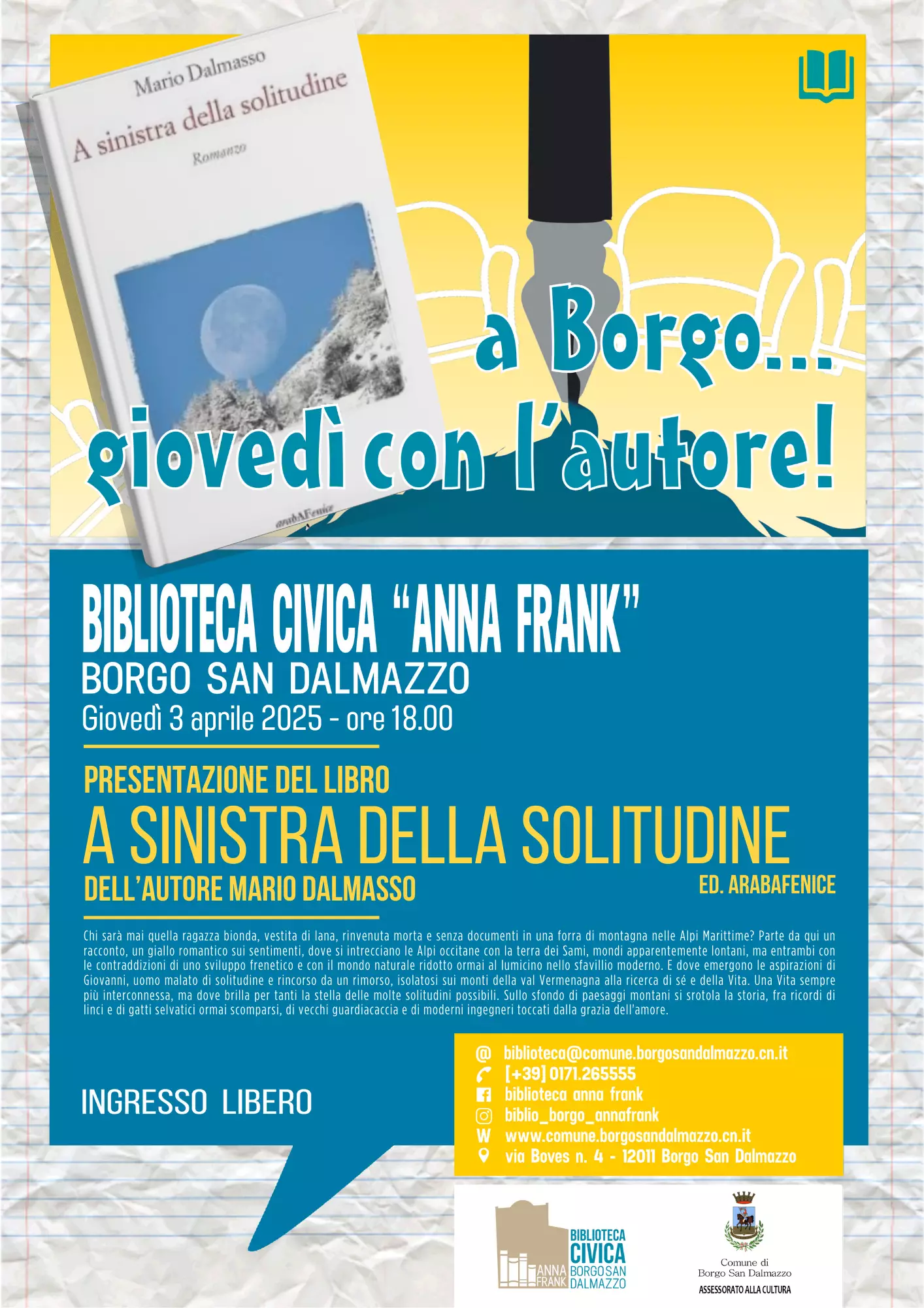 A Borgo... giovedì con l'autore! Incontro con Mario Dalmasso