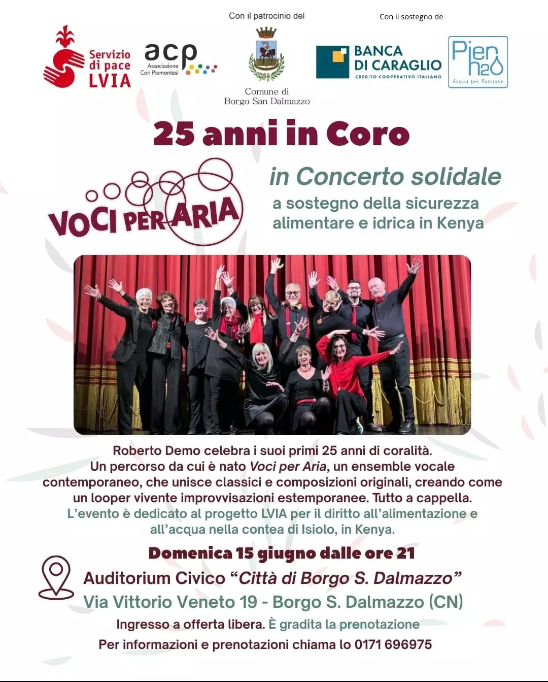 La locandina del concerto 25 Anni in Coro