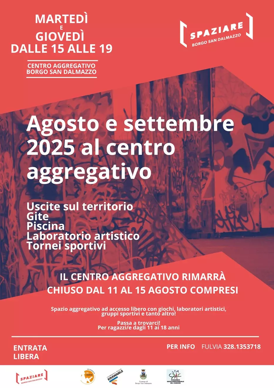 La locandina del centro aggregativo
