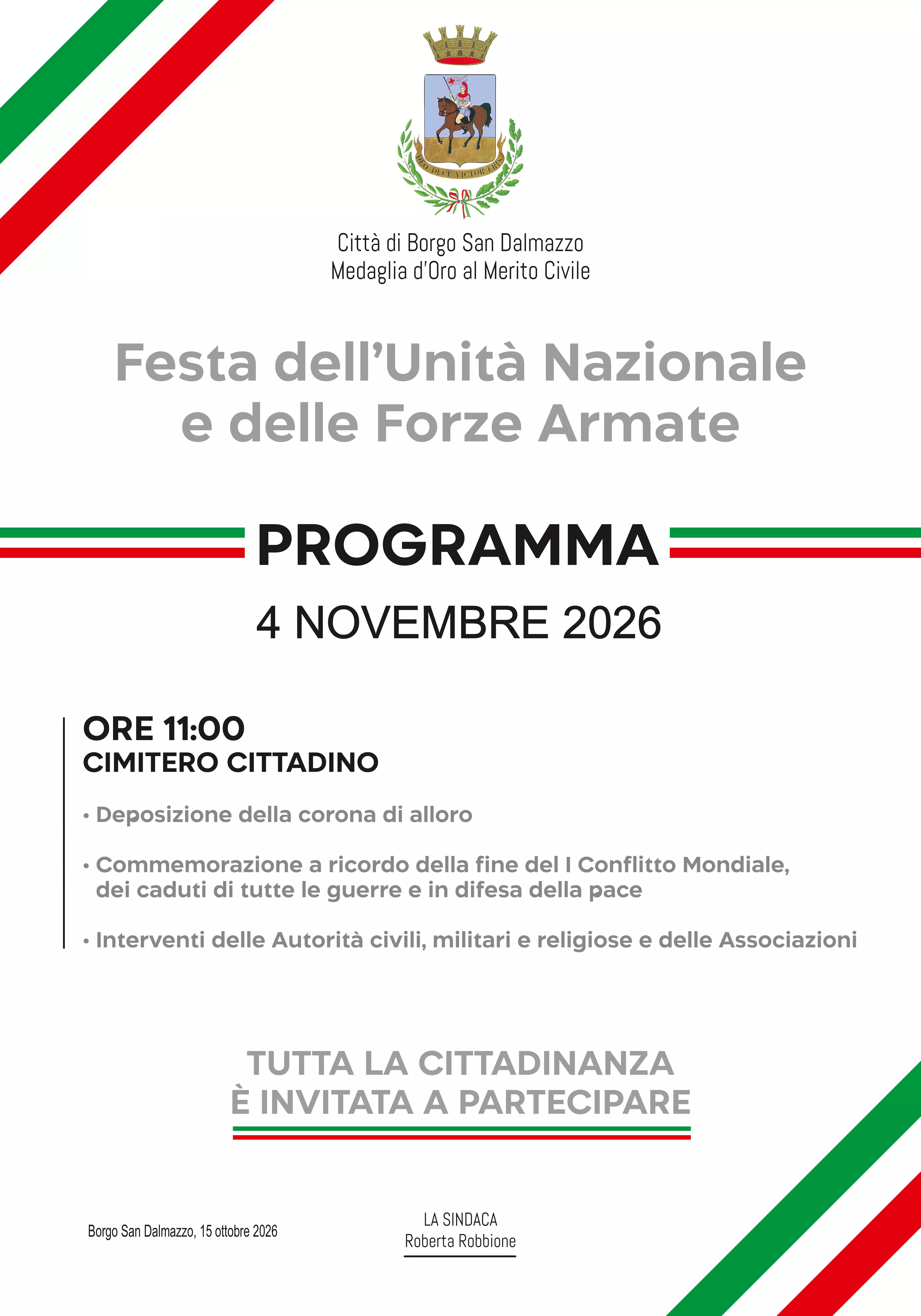 La locandina delle celebrazioni