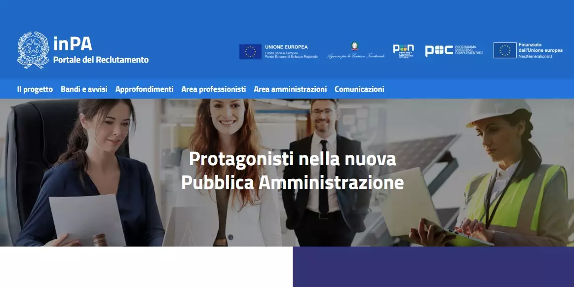 Homepage del Portale del reclutamento