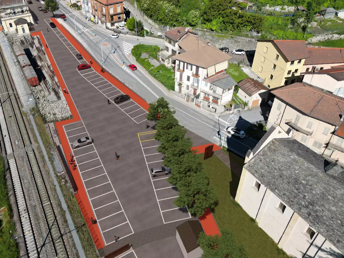 Margreen: riqualificazione del piazzale della stazione – Render progettuale