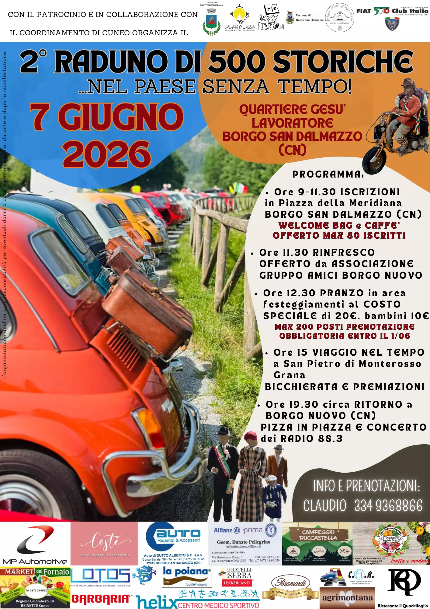 La locandina del raduno 500 storiche