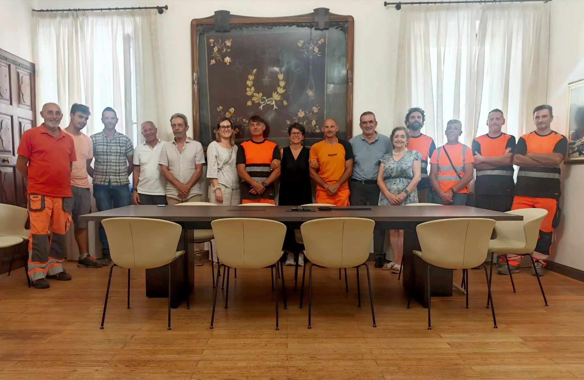 La Squadra Tecnica con Giunta e Ufficio Lavori Pubblici del Comune di Borgo San Dalmazzo