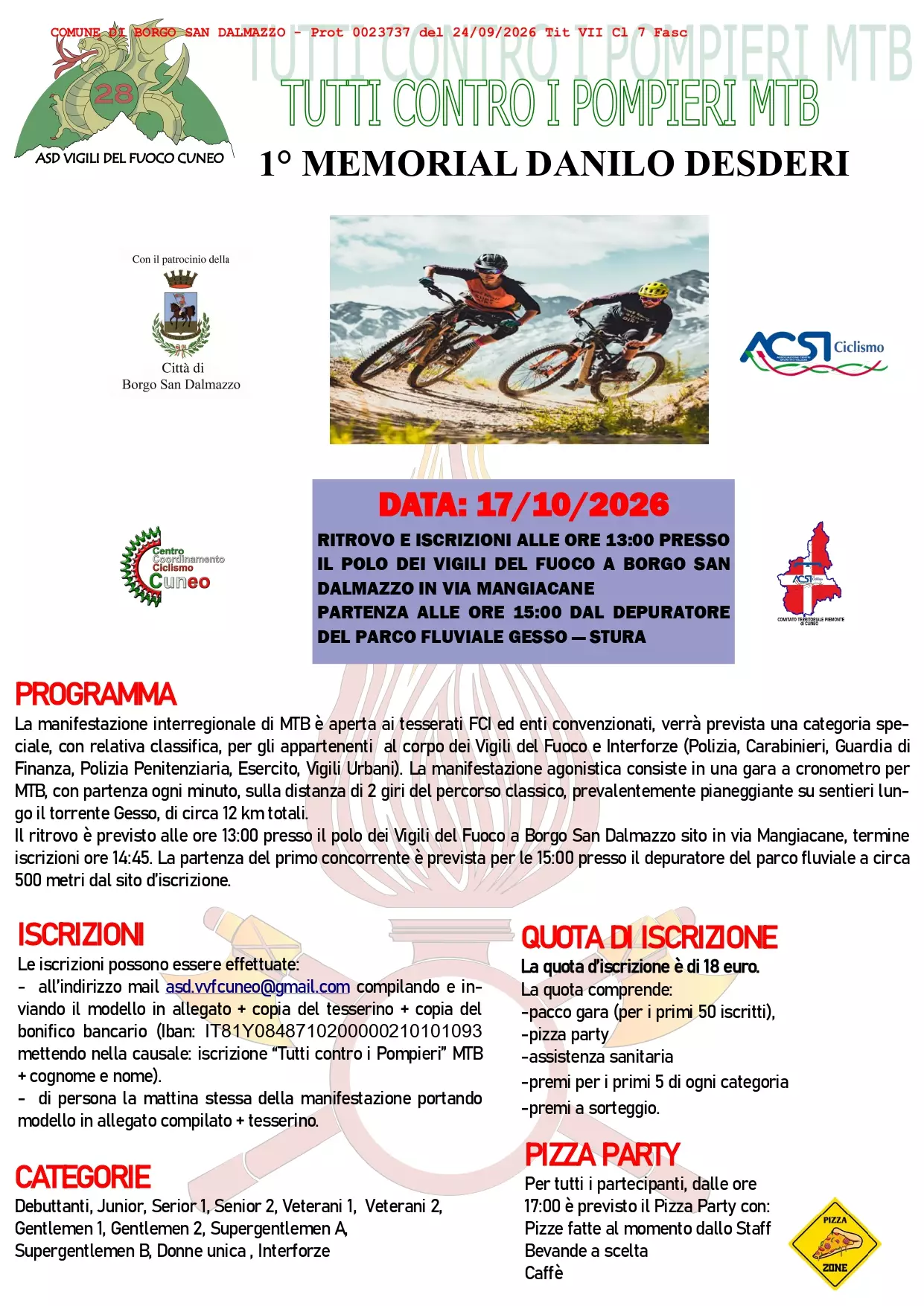 Tutti contro i Pompieri MTB – 1º Memorial Danilo Desderi