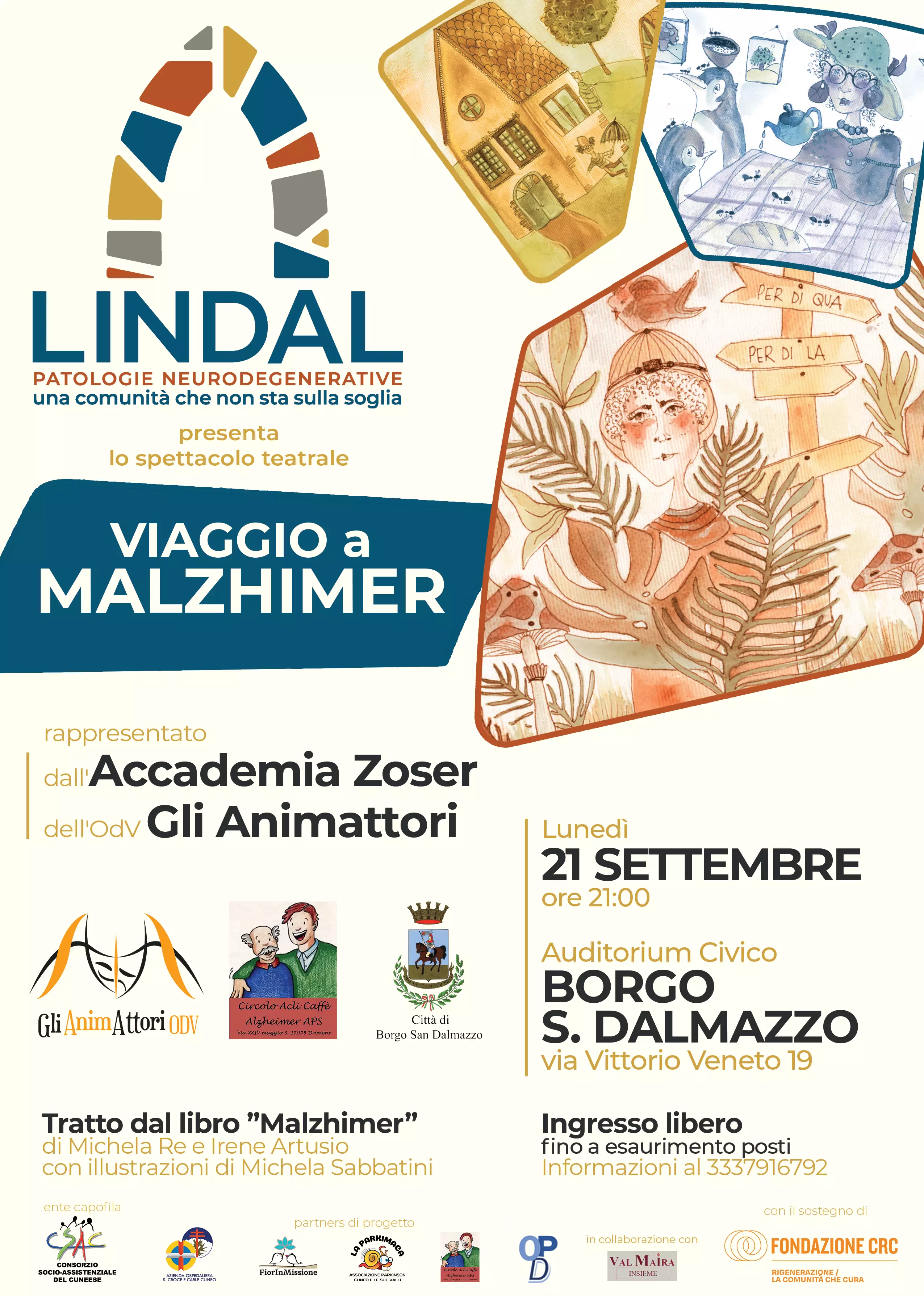 La locandina dello spettacolo teatrale Viaggio a Malzhimer